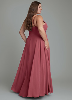 Azazie Amani Bridesmaid Dresses Merlot A-Line Pleated Chiffon Dress image8