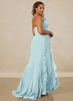 Christian Siriano Bridal for Azazie 1006 Robes de demoiselle d'honneur Robe Sirène en Mousseline de soie Rayé Verre De Mer image9