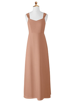 Azazie Denice Junior Champagne Rose A-Line Chiffon Dress image8