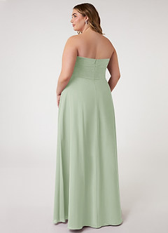 Azazie Arabella Allure Robes de demoiselle d'honneur Robe Trapèze Convertible en Mousseline de soie Encolure en Forme de Cœur Vert Sauge image17