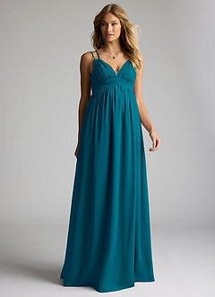 Azazie Emree Abiti da damigella d'onore premaman Abito A-Line Chiffon Floor-Length image1