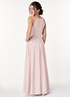 Azazie Ginger Junior Blushing Pink A-Line Pleated Chiffon Dress image2