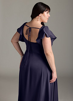 Azazie Bondi Bridesmaid Dresses Stormy A-Line Bow Stretch Satin Dress image17