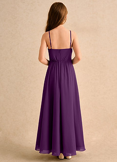Azazie Twilight Dance Girls Formal Flower Girl Dresses Grape A-Line Pleated Chiffon Dress image2