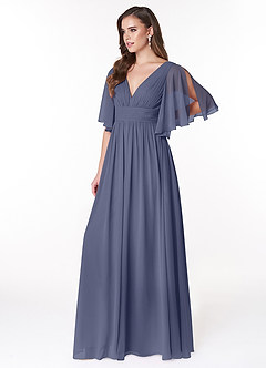 Azazie Temeka Bridesmaid Dresses Stormy A-Line Ruched Chiffon Dress image3