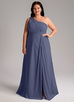 Azazie Brooke Bridesmaid Dresses Stormy A-Line One Shoulder Chiffon Dress image8