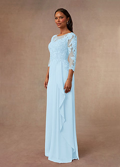 Azazie Calanthe Mother of the Bride Dresses Sky Blue A-Line Scoop Chiffon Dress image2