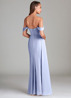Azazie Amyra Bridesmaid Dresses Ice Sheath Off the Shoulder Chiffon Convertible Dress image5