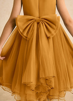 Azazie Lass vestidos de niña de las flores Vestido de Caramelo de Tul de Corte En A con Lazo image6