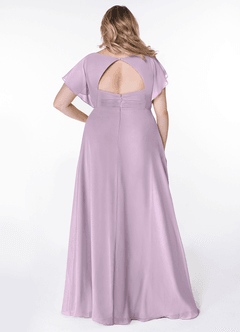 Azazie Rylee Bridesmaid Dresses Frosted Lilac A-Line Pleated Chiffon Dress image7