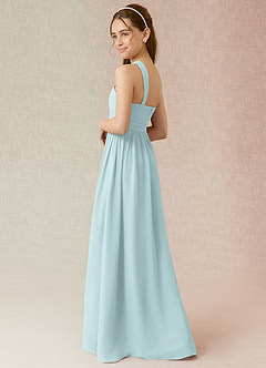 Azazie Jiya Junior Mist A-Line Pleated Chiffon Dress image3