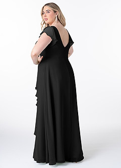 Azazie Omari Abiti da Damigella Abito A-Line in Chiffon Nero image8
