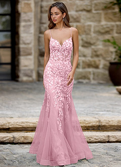 Dentelle Pink Mermaid Prom Dress image5