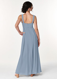 Azazie Simoan Junior Dusty Blue A-Line Sweetheart Neckline Chiffon Dress image2