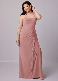 Barbie ♥ Azazie Jurken voor bruidsmeisjes Converteerbaar Jurk van Chiffon met Kolom Strapless Stoffige Roos image12