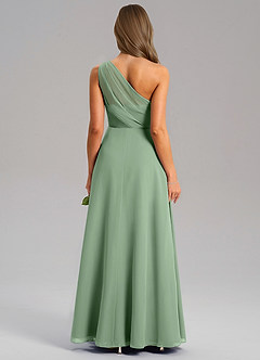 Azazie Phaedra Bridesmaid Dresses Matcha A-Line One Shoulder Chiffon Dress image2