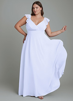 Azazie Leilani Bridesmaid Dresses Lavender A-Line Pleated Chiffon Dress image8