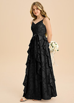 Azazie Peyton Junior Klä av A-Line i Blommig Utbrändhet Plisserad image5