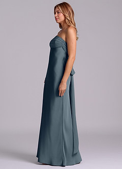 Azazie Ailanie Brudtärnklänningar Klä av Tubklänning i Stretch Satin Axelbandslös Skymning image6