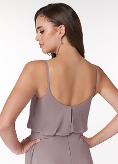 Azazie Lupe Final Sale Dusk A-Line Scoop Blouson Chiffon Dress image6