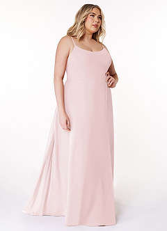 Azazie Moira Bridesmaid Dresses Blushing Pink A-Line Scoop Chiffon Dress image11
