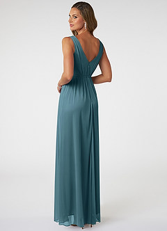 Azazie Tanicia Bridesmaid Dresses Bermuda A-Line V-Neck Pleated Mesh Dress image4
