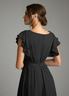 Azazie Daphne vestidos de dama de honor modestos Vestido de Corte en A Volantes Hasta el suelo Gasa image6