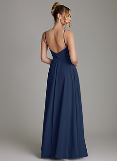 Azazie Elita Brautjungfernkleider A-Linie Plissee Chiffon Kleid Dunkelmarine image7