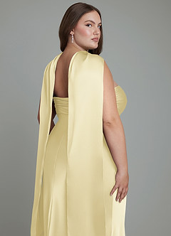 Azazie Saylor Bridesmaid Dresses Lemon Sorbet Mermaid Strapless Stretch Satin Dress image19