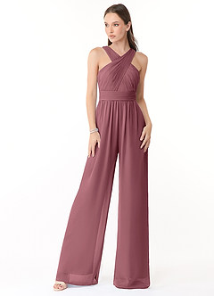 Azazie Berdie Brautjungfernkleider Halter Chiffon Overall/Jumpsuit Wüstenrose image1