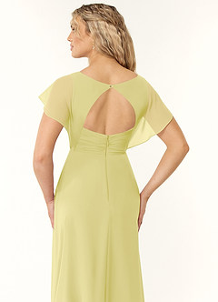 Azazie Rylee Bridesmaid Dresses Lemon Sorbet A-Line Pleated Chiffon Dress image2