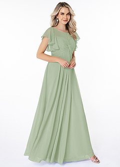 Azazie Lily Final Sale Empire Pleated Chiffon Floor-Length Dress image2