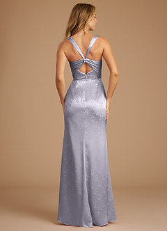Azazie Mero Bridesmaid Dresses Pebble Floral Jacquard Sheath Pleated Floral Jacquard Dress image2