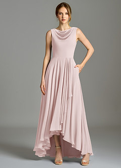 Azazie Wonderland Bridesmaid Dresses Blushing Pink A-Line Pleated Chiffon Dress image6