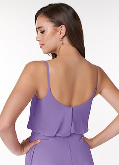 Azazie Lupe Abiti da Damigella Abito A-Line in Chiffon Blouson con Scollo a U Tahiti image6