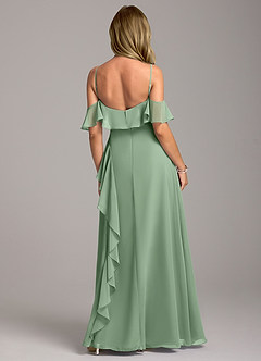 Azazie Aubrie Bridesmaid Dresses Matcha A-Line Off the Shoulder Chiffon Dress image6