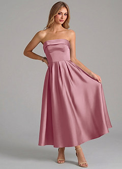 Azazie Lucienne Brautjungfernkleider A-Linie Plissee Stretch-Satin Kleid Vintage Mauve image5