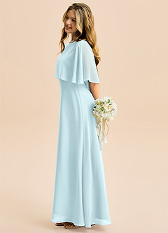 Azazie Maris Junior Abito A-Line in Chiffon Nuvola Blu image3