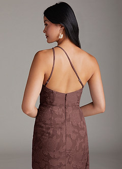 Azazie Mika Robes de demoiselle d'honneur Robe Fourreau en Blumen-Burnout Ue épaule Expresso image6