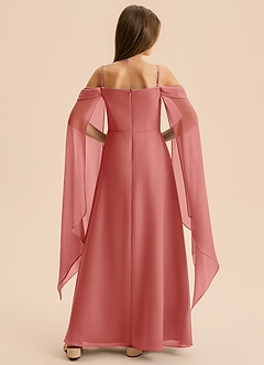 Azazie Moana Junior Linia A Pofałdowany Szyfon Długość podłogi Młodsza druhna Sukienka image2