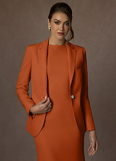 front Kennedy Laranja Queimada Vestido estruturado com elastano