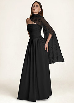 front Azazie Geborduurde sjaal van bloemenkant