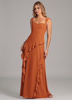 Azazie Sloane Bridesmaid Dresses Cinnamon A-Line Sweetheart Neckline Chiffon Dress image6