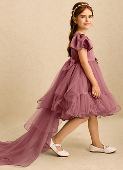 Azazie Cocoa Abiti da Ragazza di Fiori Abito Principessa in Tulle Plissettato Ametista image4