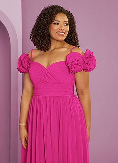 Barbie ♥ Azazie Vestidos de damas de honor Vestido de Barbie Rosa de Gasa de Corte en A Convertible con Vestidos sin tirantes image18