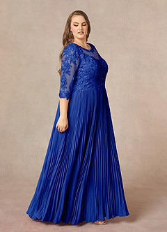 Azazie Corinne Kleider für die Brautmutter A-Linie Pailletten Chiffon Kleid Königsblau image11