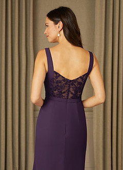 Azazie Yabelle Final Sale Plum Mermaid Lace Chiffon Dress image6