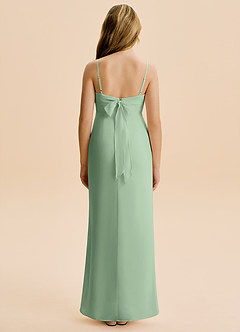 Azazie Mai Junior Matcha Sheath Pleated Chiffon Dress image2