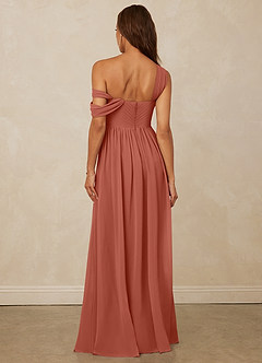 Christian Siriano Bridal for Azazie 1014 Robes de demoiselle d'honneur Robe Trapèze en Mousseline de soie Épaule décolletée Argile image11