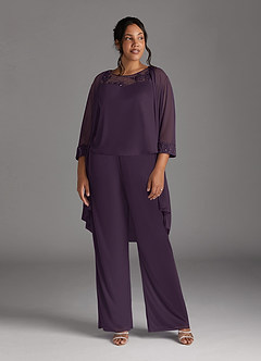 Azazie Frances vestidos de madre de la novia Vestido de Ciruela de Malla de Mono/Traje de pantalón con Scoop image11